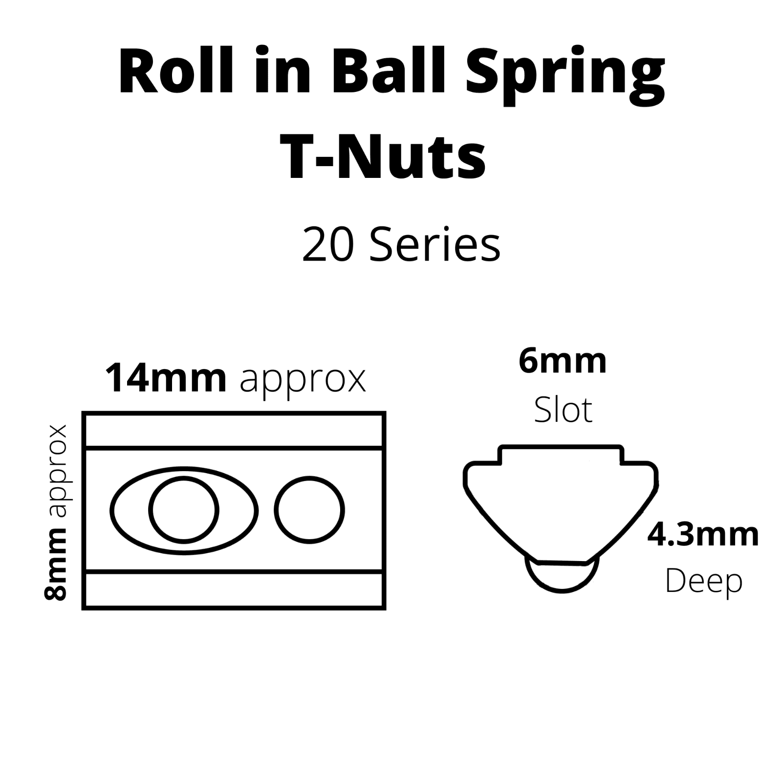 T-nut Spring/Swivel/Roll-in Ball — GS-AP-004 — thumbnail 2