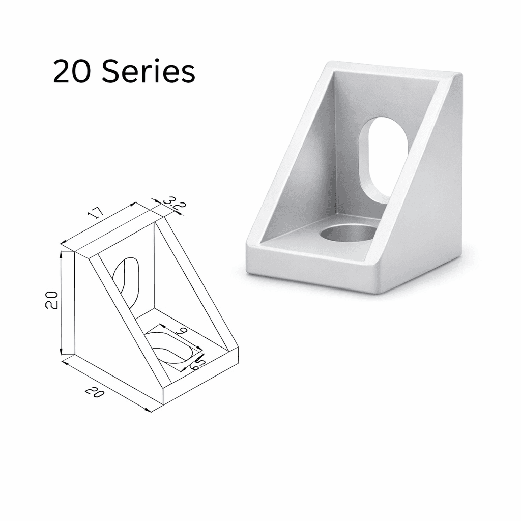 Aluminium Profile L Corner Joint 90 Degree Right Angle Bracket 20/30/40 Series — GS-AP-008 — thumbnail 2