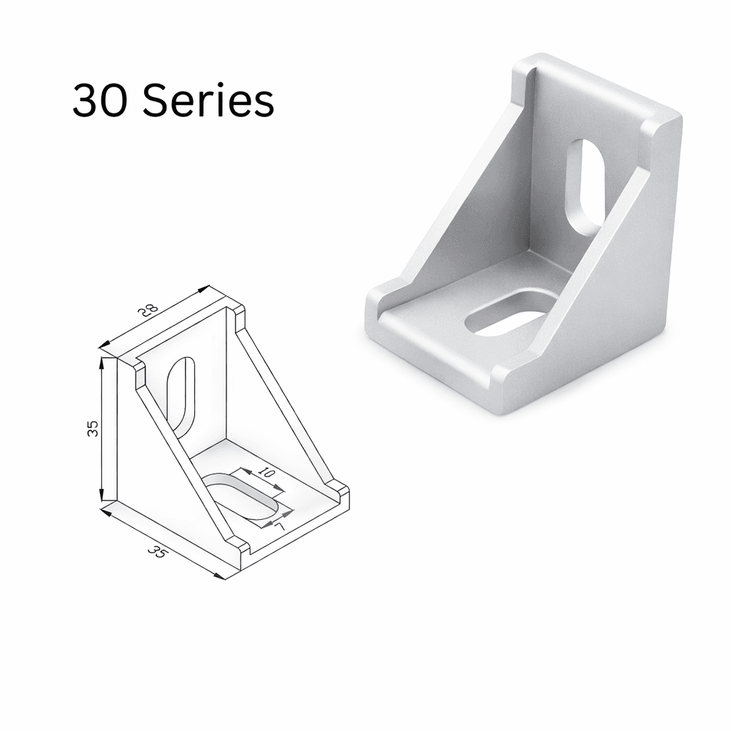 Aluminium Profile L Corner Joint 90 Degree Right Angle Bracket 20/30/40 Series — GS-AP-008 — thumbnail 3